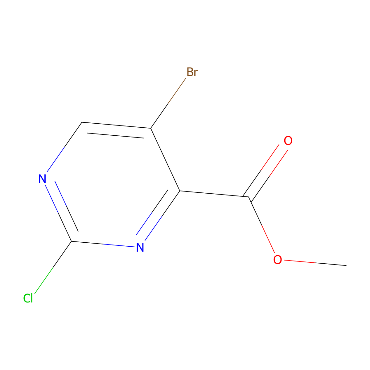 Methyl 5-bromo-2-chloropyrimidine-4-carboxylate molecular structure, CAS 1780305-53-4