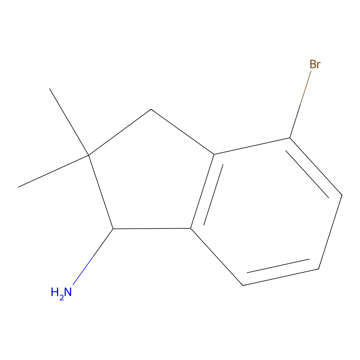 4-bromo-2,2-dimethyl-2,3-dihydro-1H-inden-1-amine molecular structure, CAS 1780310-91-9