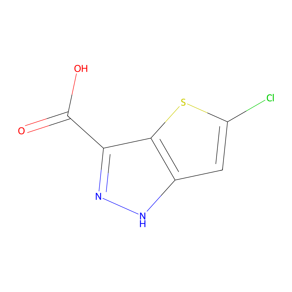 5-chloro-1H-thieno(3,2-c)pyrazole-3-carboxylic acid molecular structure, CAS 1780313-68-9