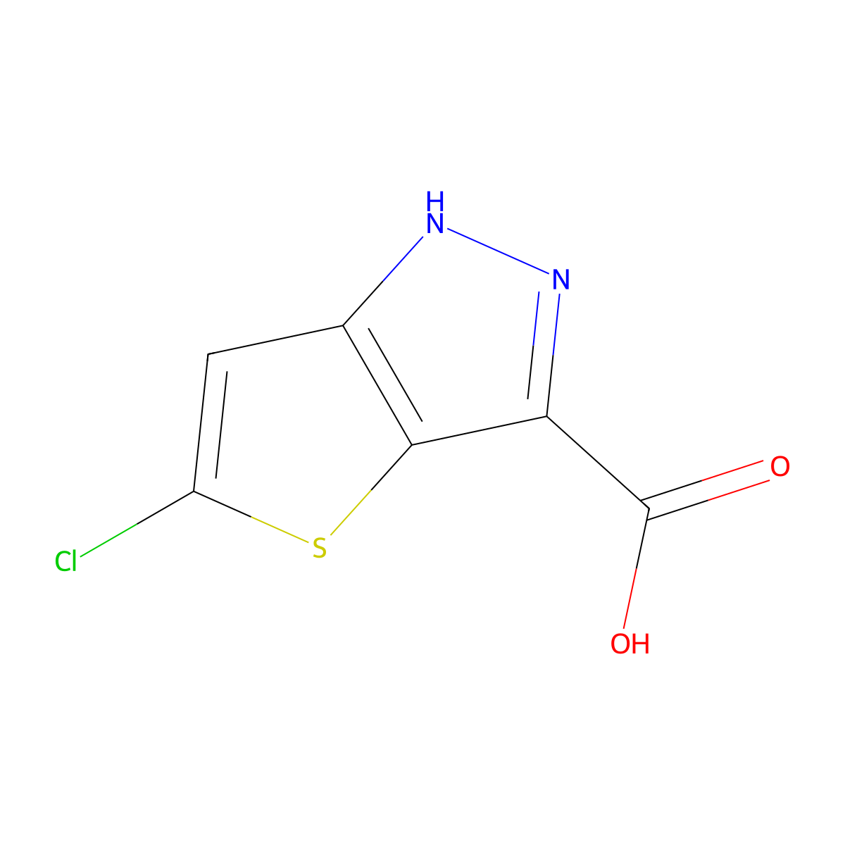 5-chloro-1H-thieno(3,2-c)pyrazole-3-carboxylic acid molecular structure, CAS 1780313-68-9