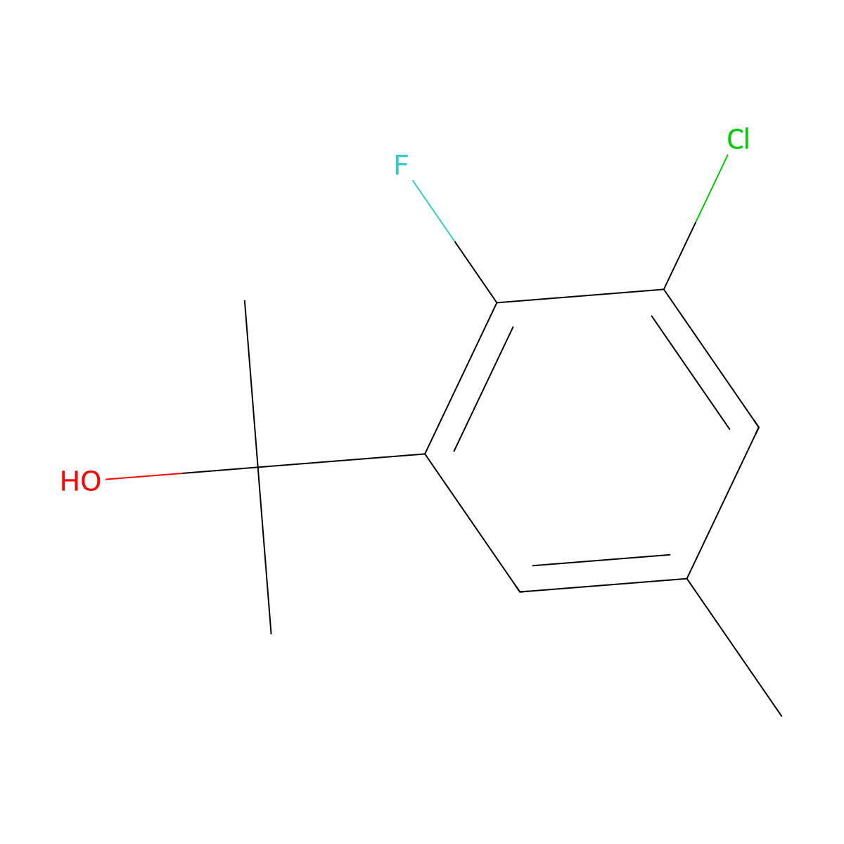 3-Chloro-2-fluoro-alpha,alpha,5-trimethylbenZenemethanol molecular structure, CAS 1780314-02-4