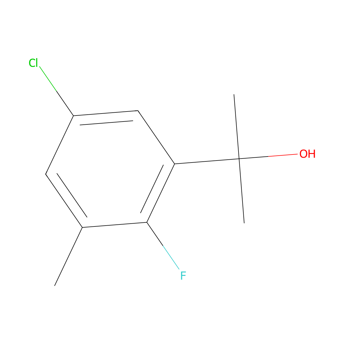2-(5-Chloro-2-fluoro-3-methylphenyl)propan-2-ol molecular structure, CAS 1780314-11-5