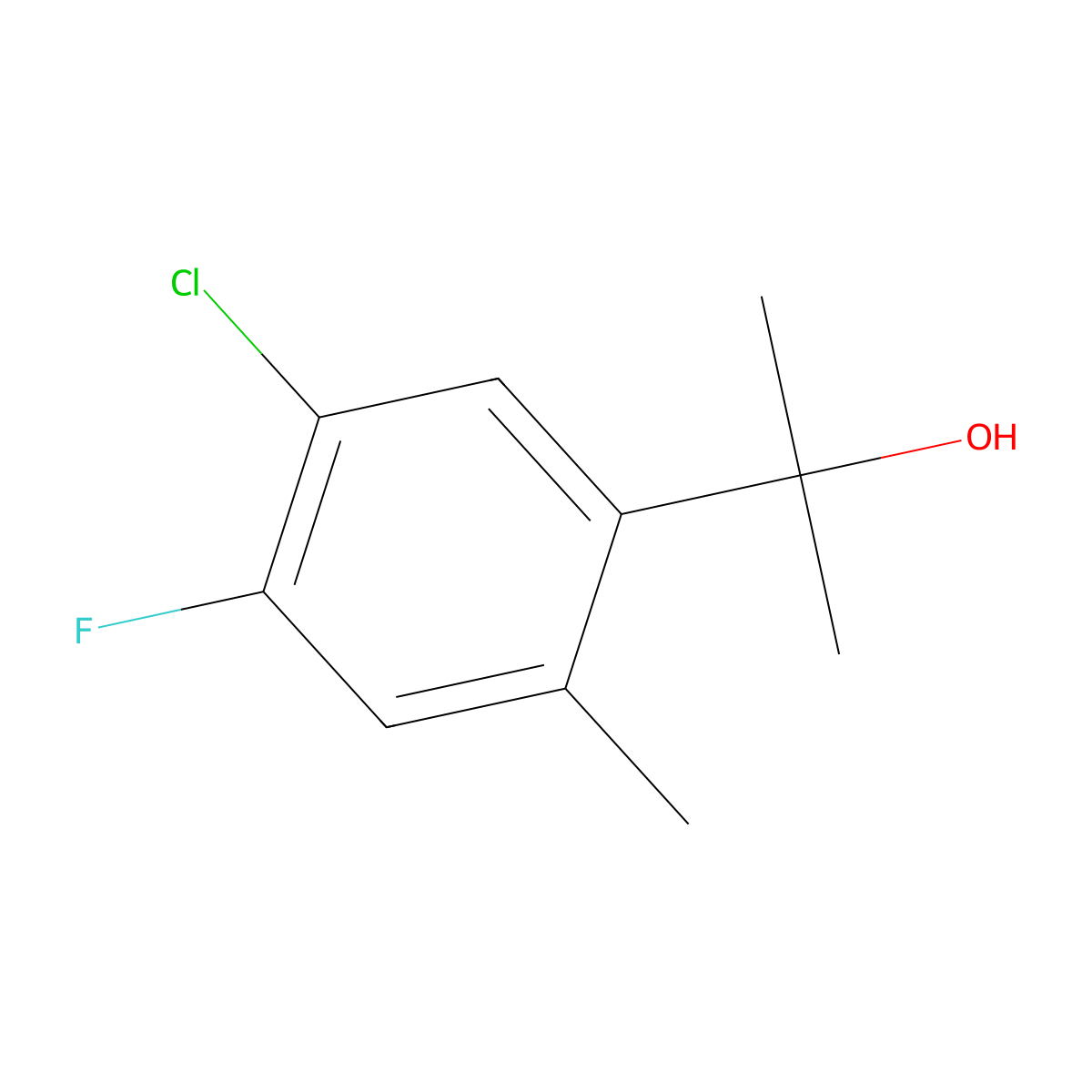 2-(5-Chloro-4-fluoro-2-methylphenyl)propan-2-ol molecular structure, CAS 1780314-13-7