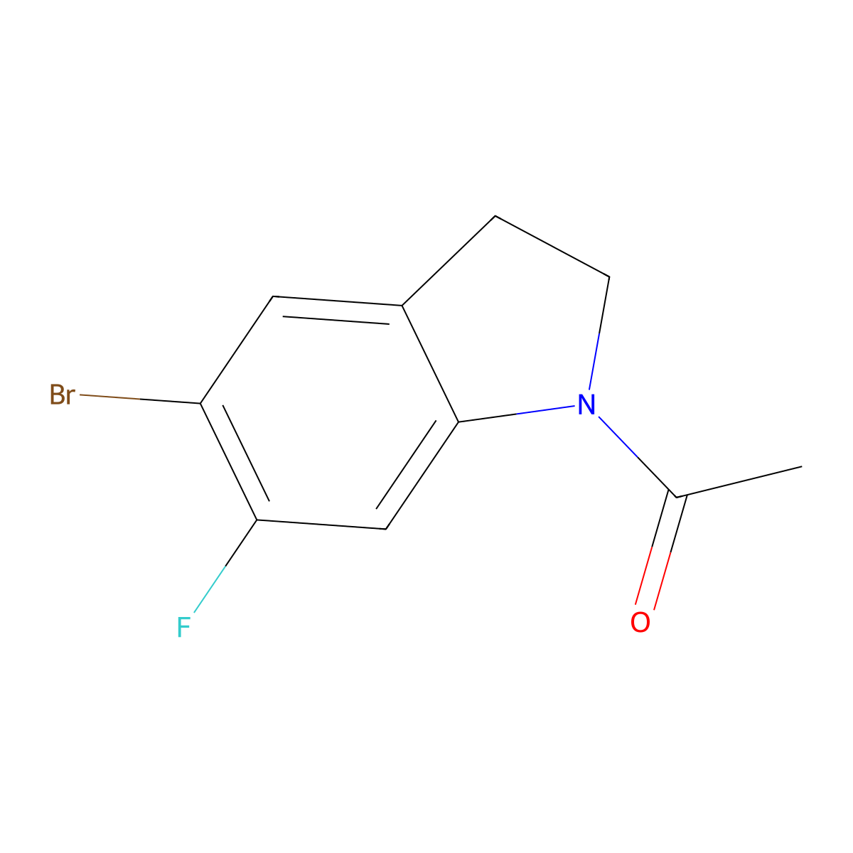 1-(5-Bromo-6-fluoroindolin-1-yl)ethan-1-one molecular structure, CAS 1780314-14-8