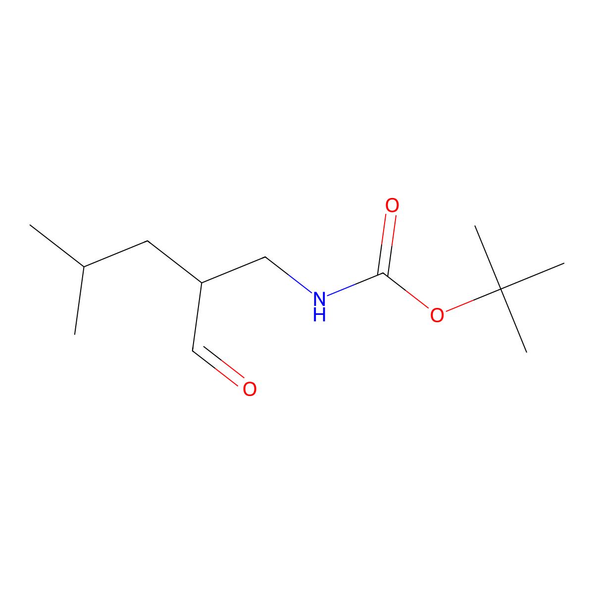 tert-butyl N-[2-(2-methylpropyl)-3-oxopropyl]carbamate molecular structure, CAS 1780318-36-6