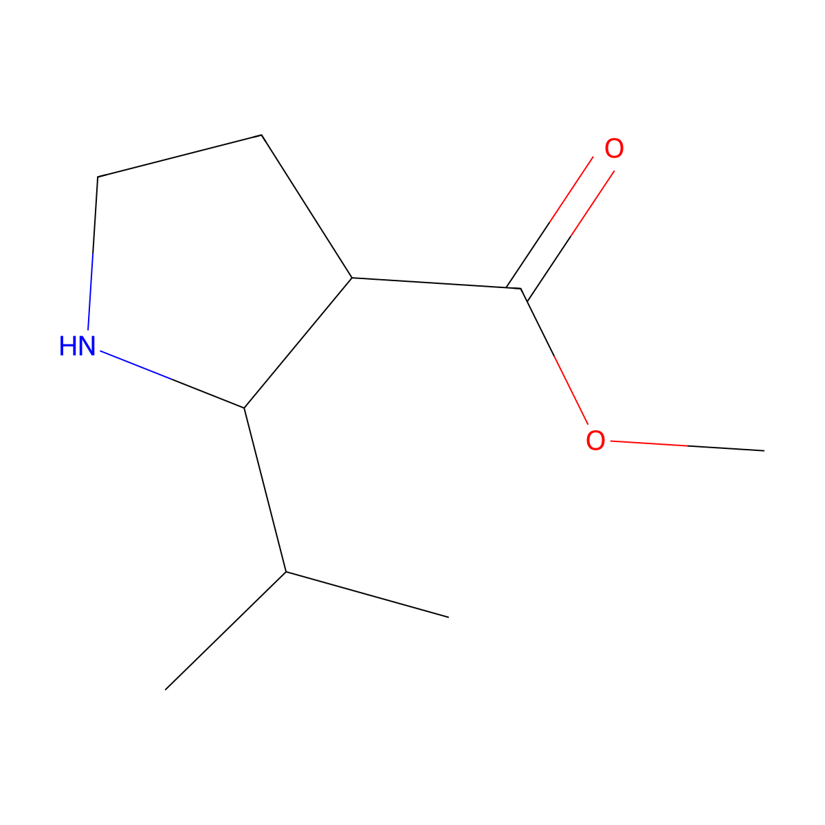 Methyl 2-(propan-2-yl)pyrrolidine-3-carboxylate molecular structure, CAS 1780319-06-3