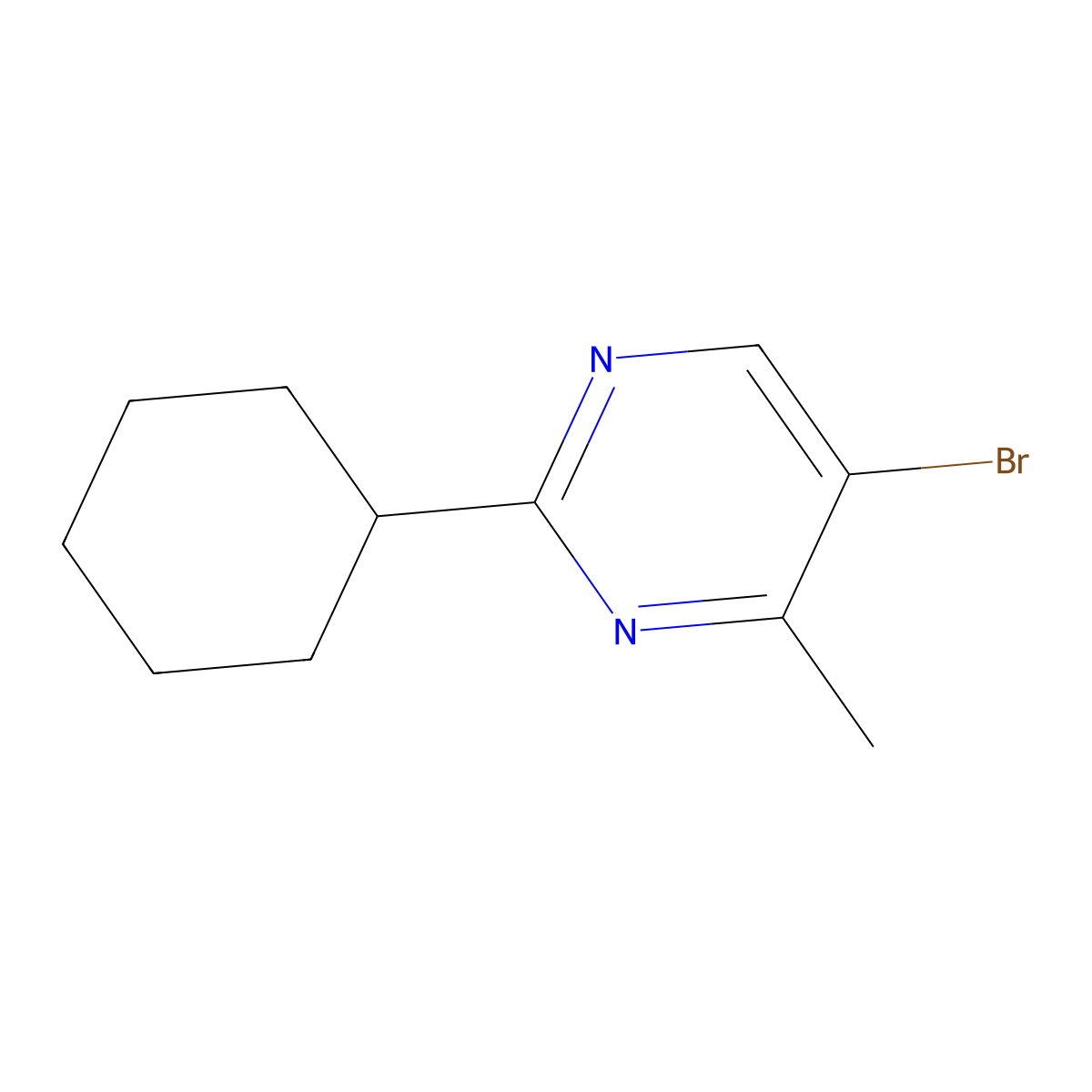 5-Bromo-2-cyclohexyl-4-methylpyrimidine molecular structure, CAS 1780321-24-5