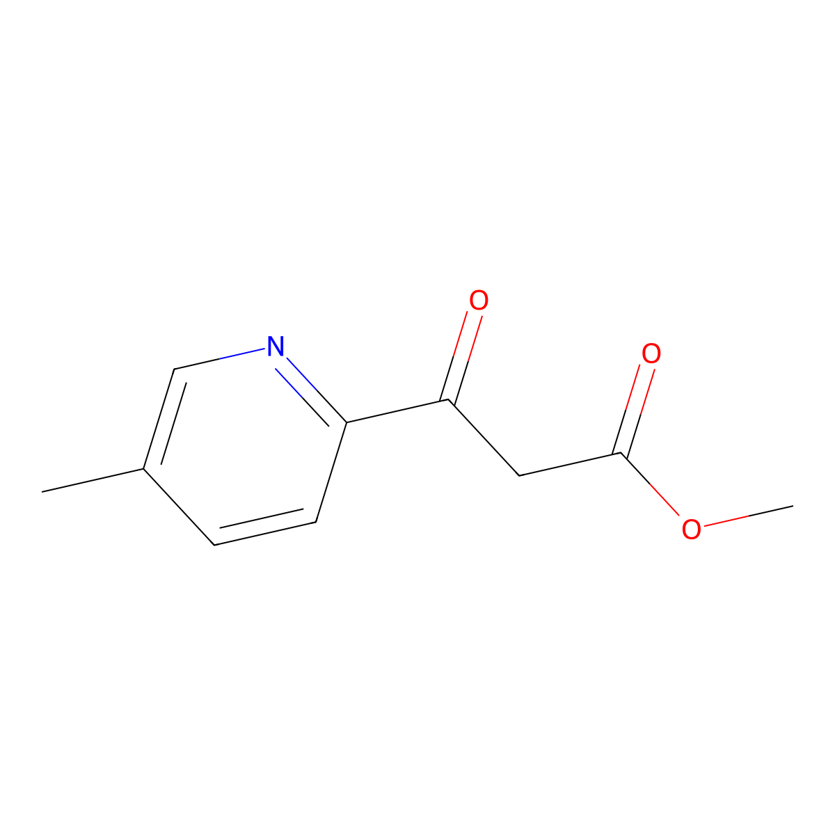 Methyl 3-(5-methylpyridin-2-yl)-3-oxopropanoate molecular structure, CAS 1780322-50-0