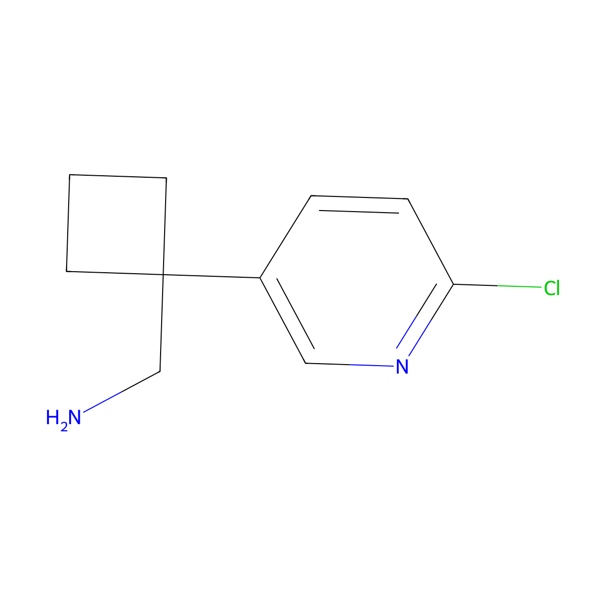 (1-(6-Chloropyridin-3-yl)cyclobutyl)methanamine molecular structure, CAS 1780323-21-8