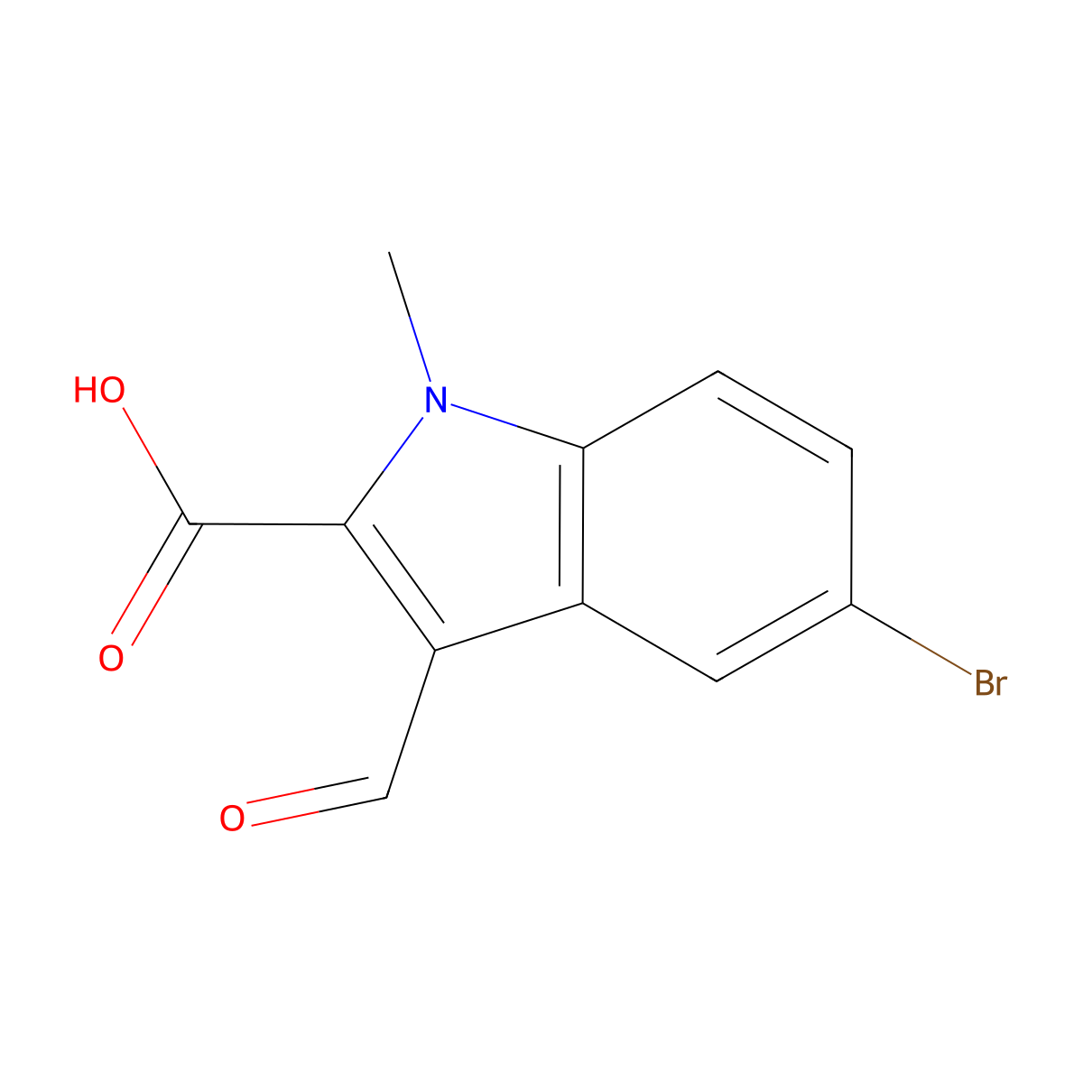 5-Bromo-3-formyl-1-methyl-1H-indole-2-carboxylic acid molecular structure, CAS 1780325-79-2
