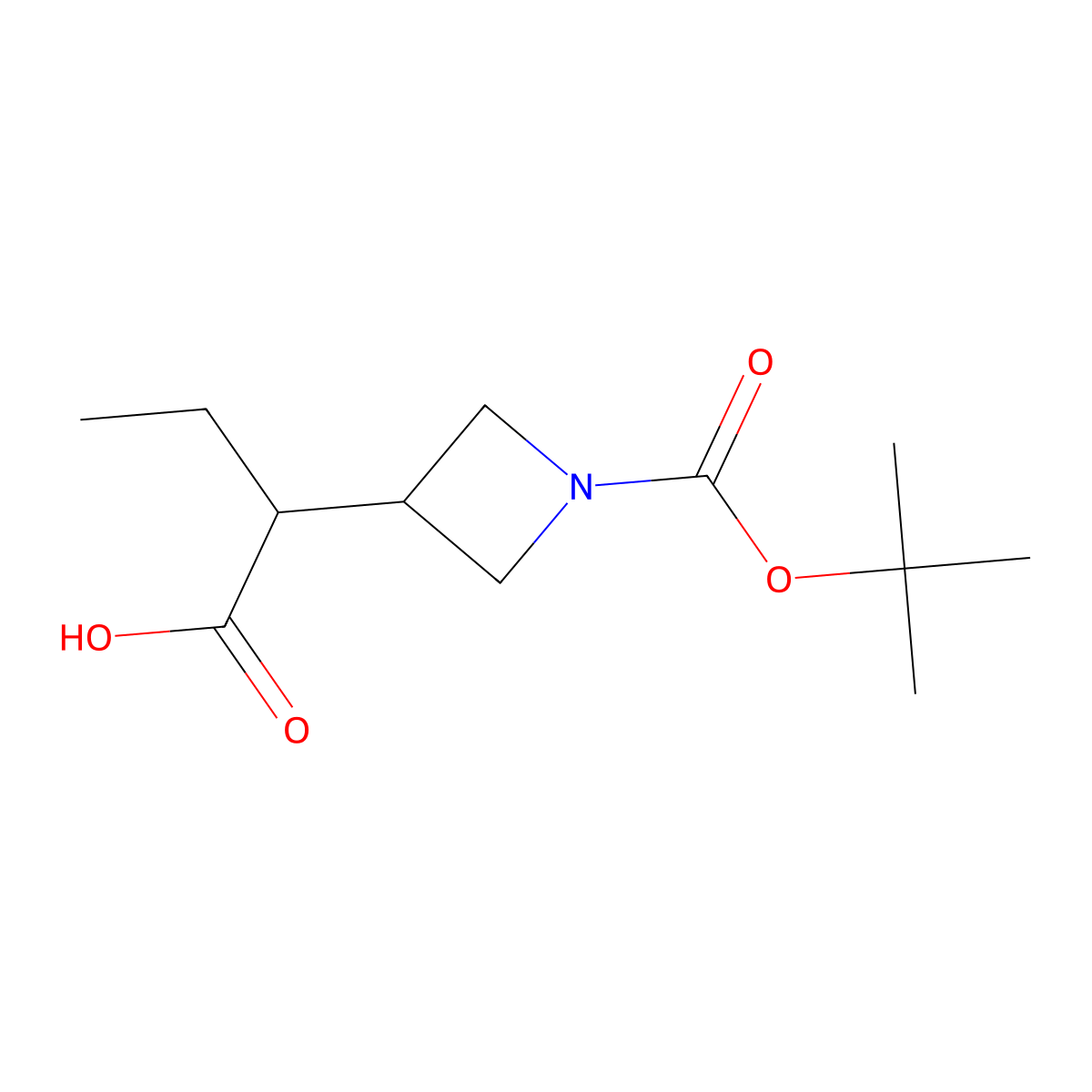 2-{1-[(Tert-butoxy)carbonyl]azetidin-3-yl}butanoic acid molecular structure, CAS 1780325-82-7