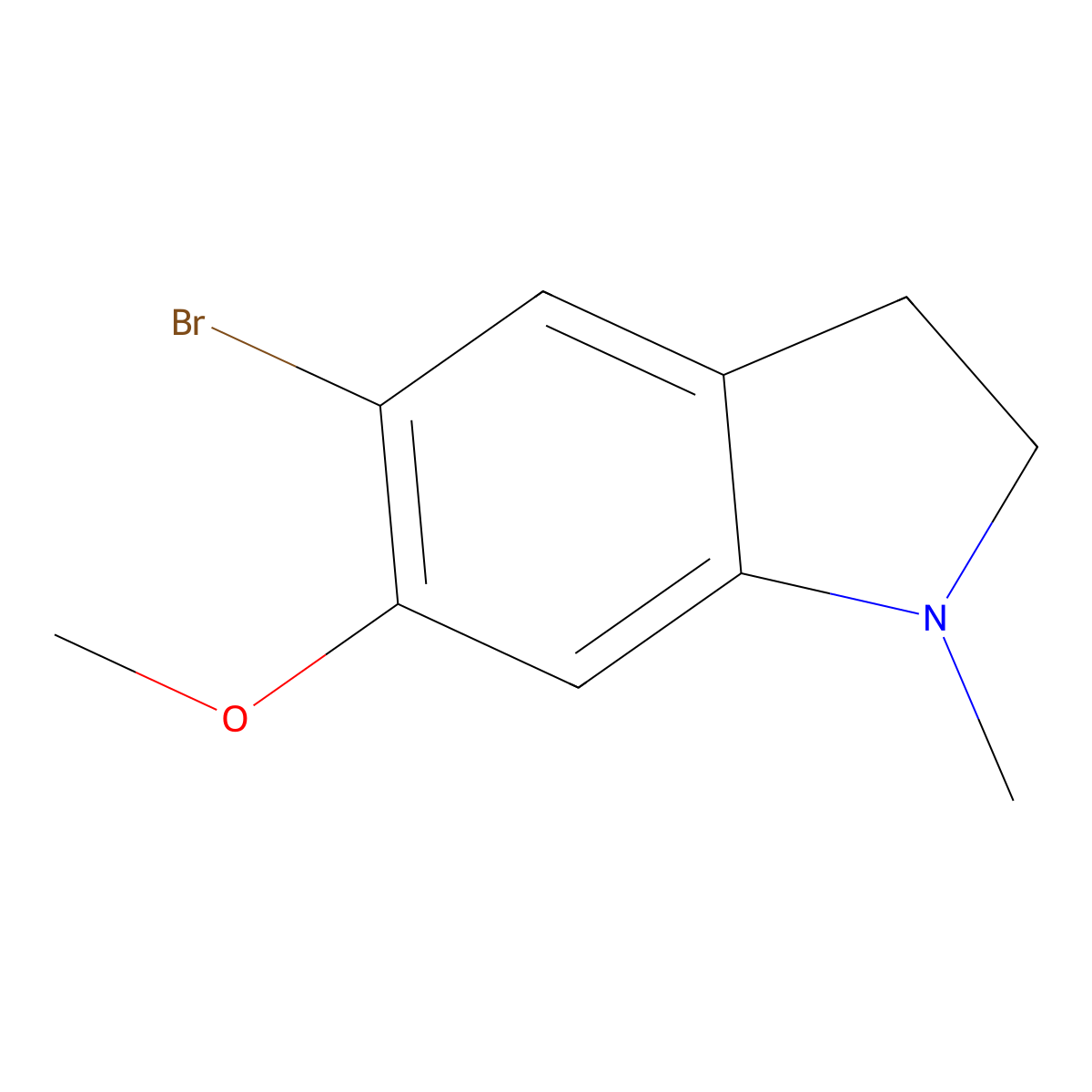 5-Bromo-6-methoxy-1-methylindoline molecular structure, CAS 1780327-75-4