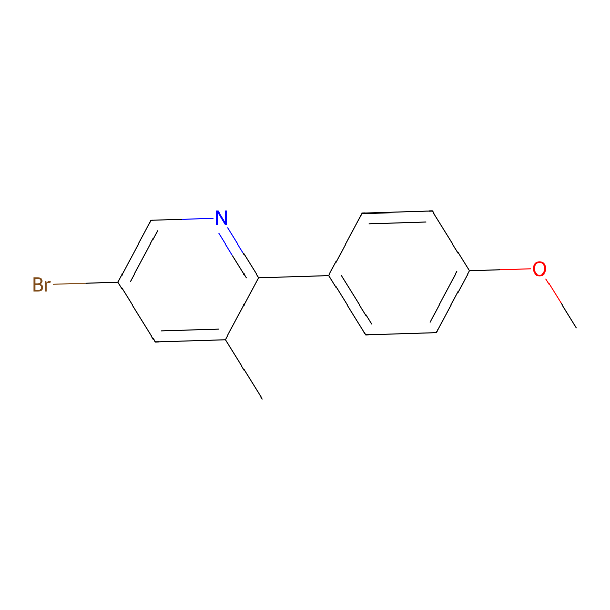 5-Bromo-2-(4-methoxyphenyl)-3-methylpyridine molecular structure, CAS 1780329-29-4