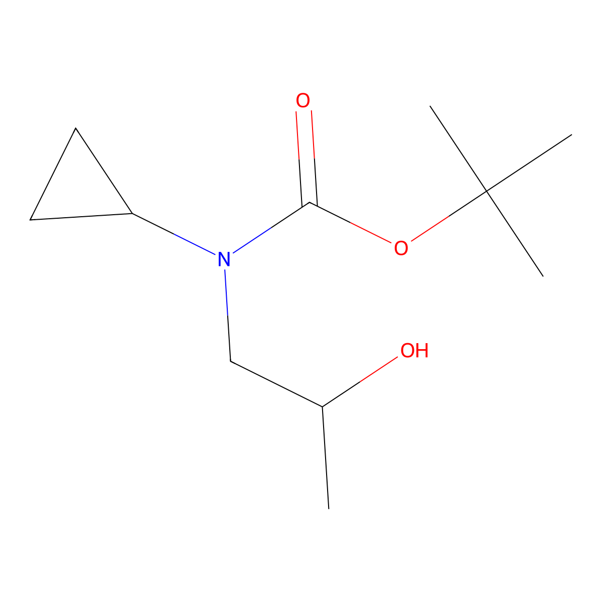 tert-butyl N-cyclopropyl-N-(2-hydroxypropyl)carbamate molecular structure, CAS 1780329-78-3