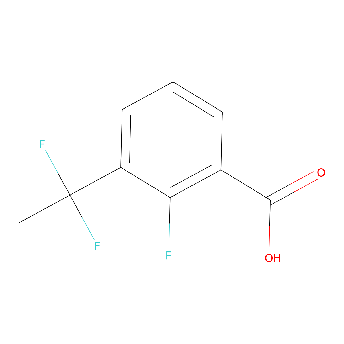 3-(1,1-Difluoroethyl)-2-fluorobenzoic acid molecular structure, CAS 1780332-32-2