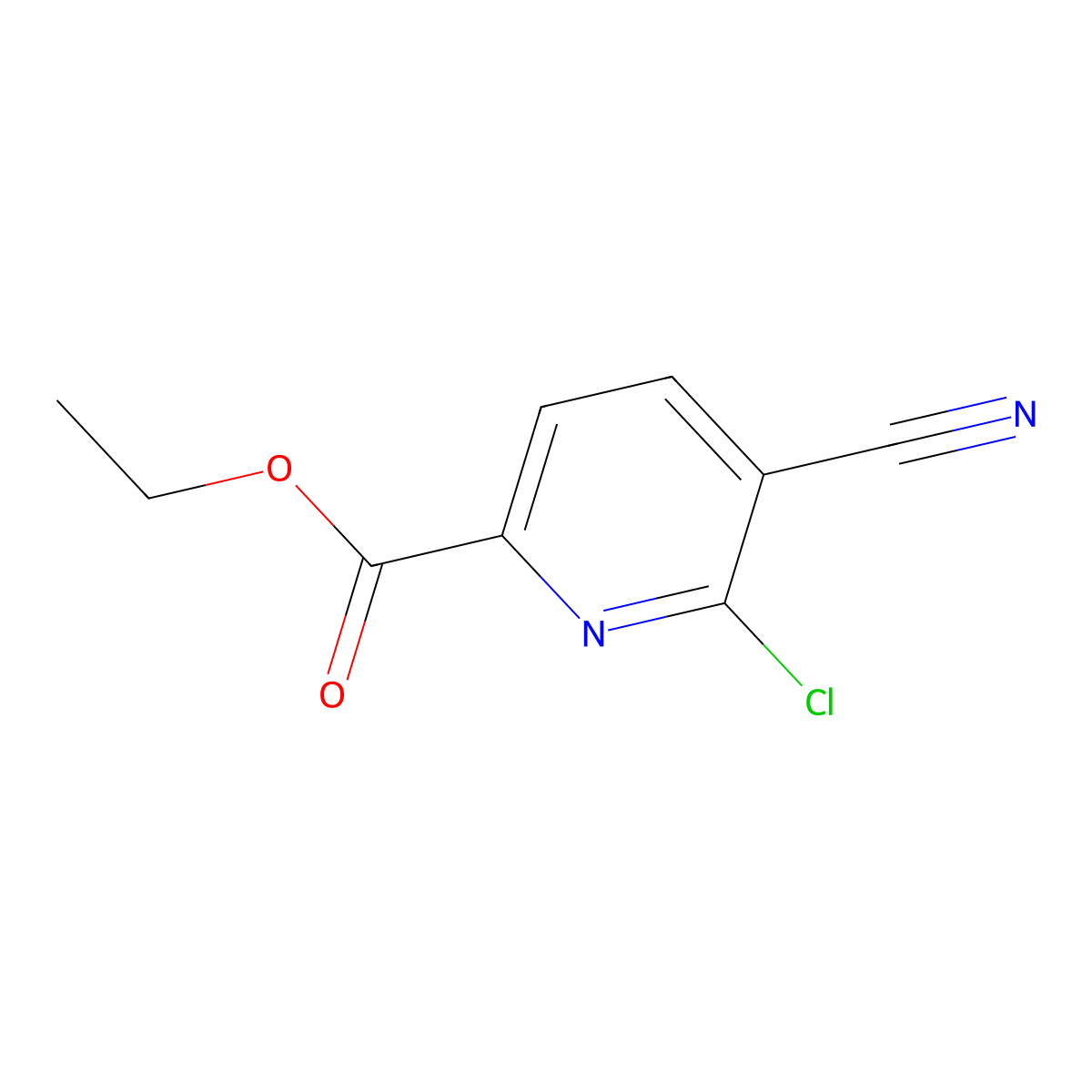 Ethyl 6-chloro-5-cyanopyridine-2-carboxylate molecular structure, CAS 1780335-83-2