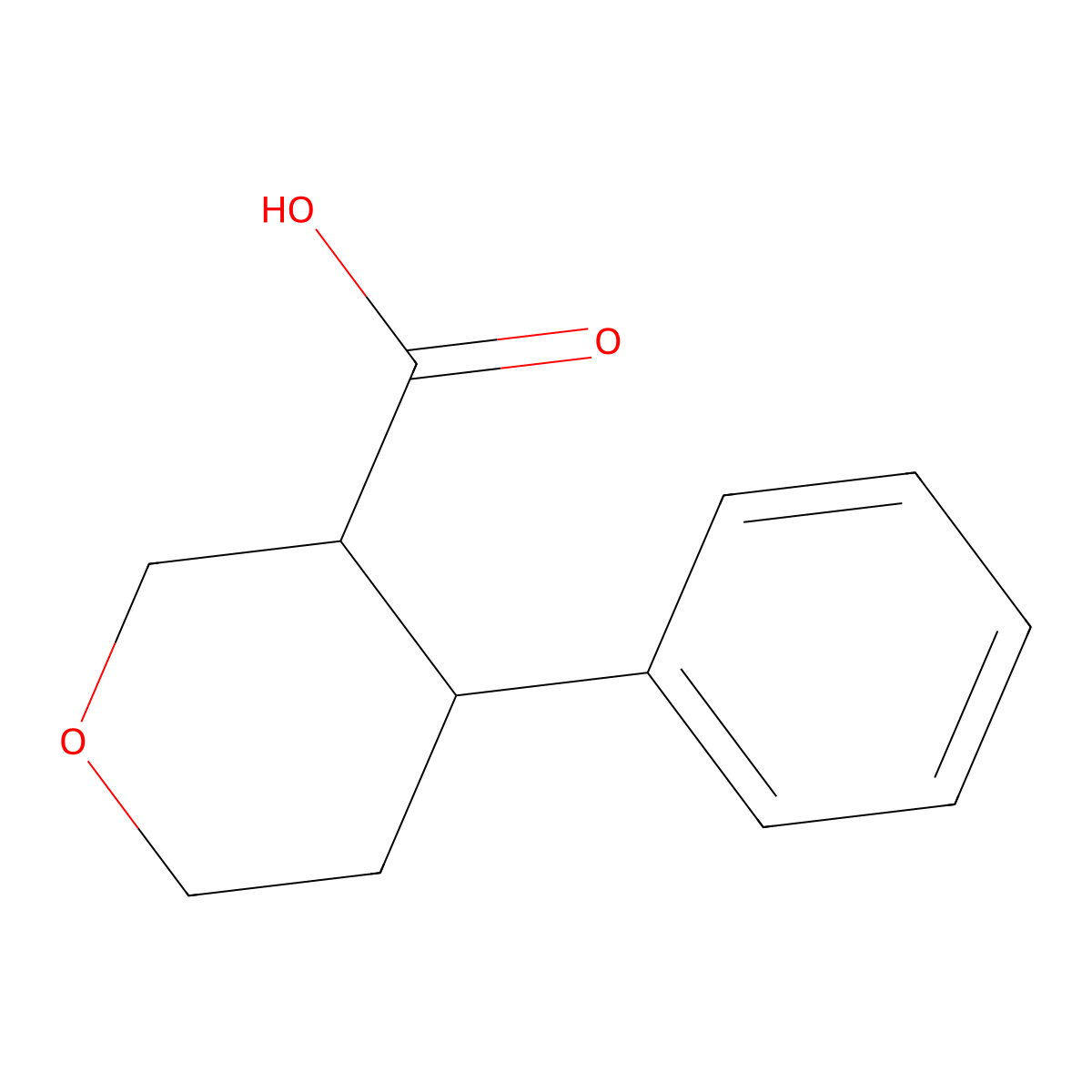 4-Phenyloxane-3-carboxylic acid molecular structure, CAS 1780338-19-3