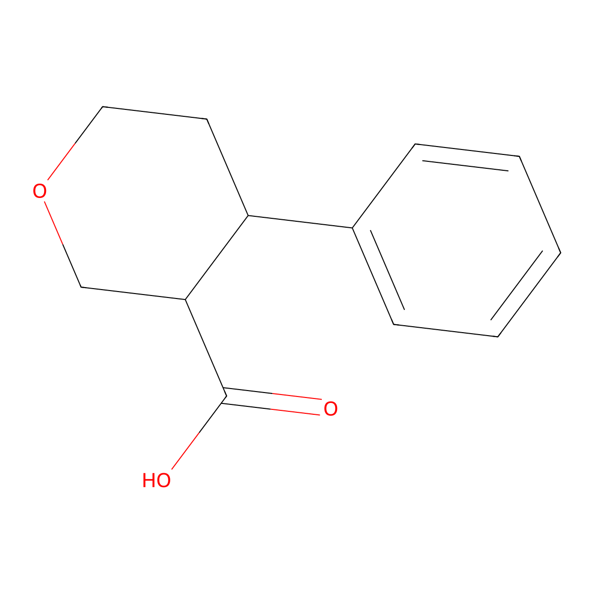 4-Phenyloxane-3-carboxylic acid molecular structure, CAS 1780338-19-3