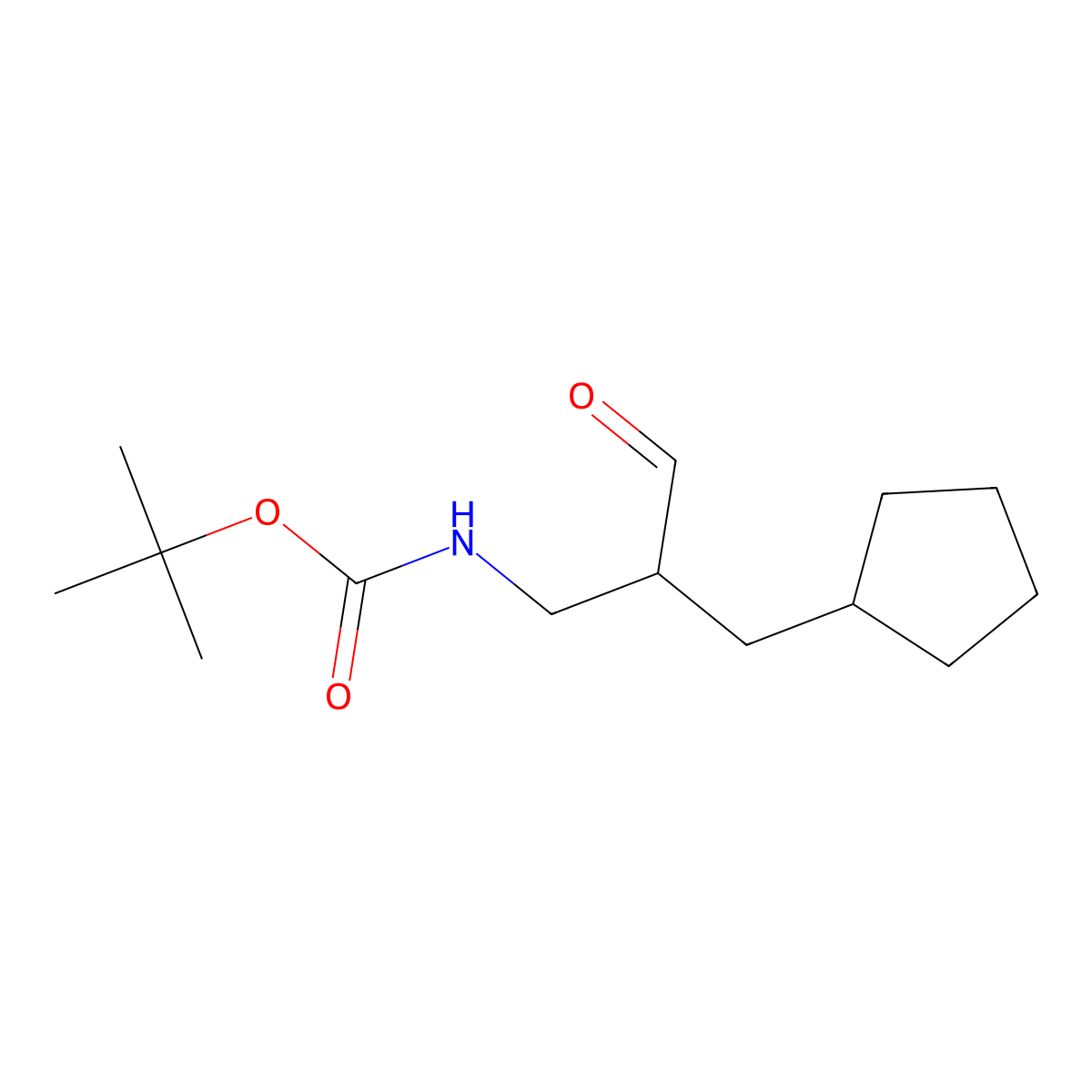 tert-butyl N-(2-(cyclopentylmethyl)-3-oxopropyl)carbamate molecular structure, CAS 1780338-96-6