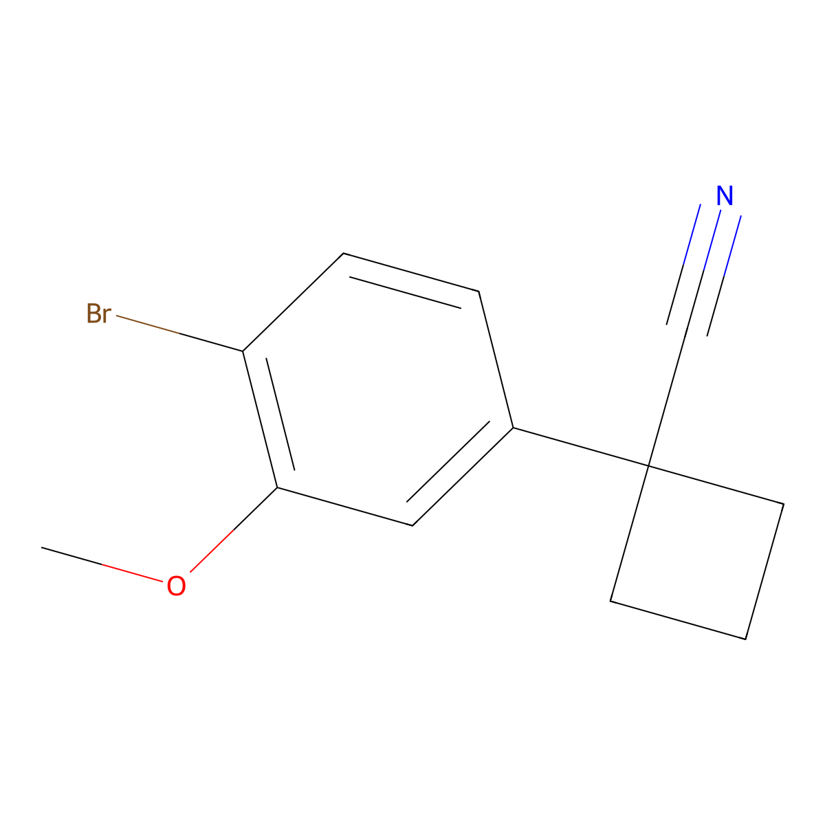 1-(4-Bromo-3-methoxyphenyl)cyclobutane-1-carbonitrile molecular structure, CAS 1780339-46-9