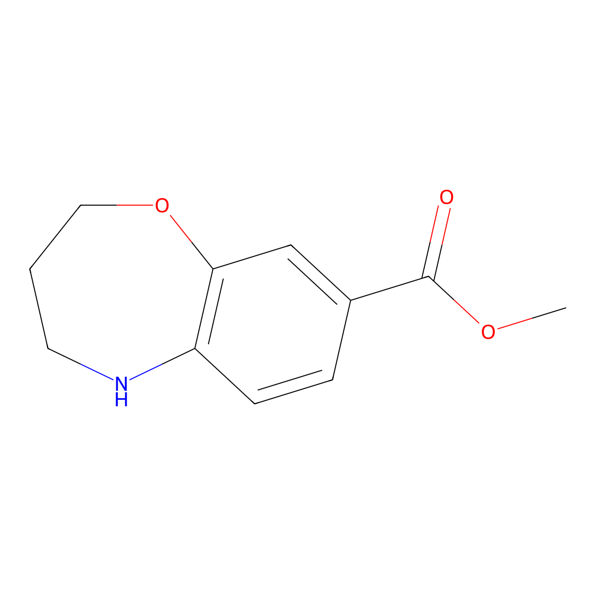 Methyl 2,3,4,5-Tetrahydrobenzo[b][1,4]oxazepine-8-carboxylate molecular structure, CAS 1780341-04-9