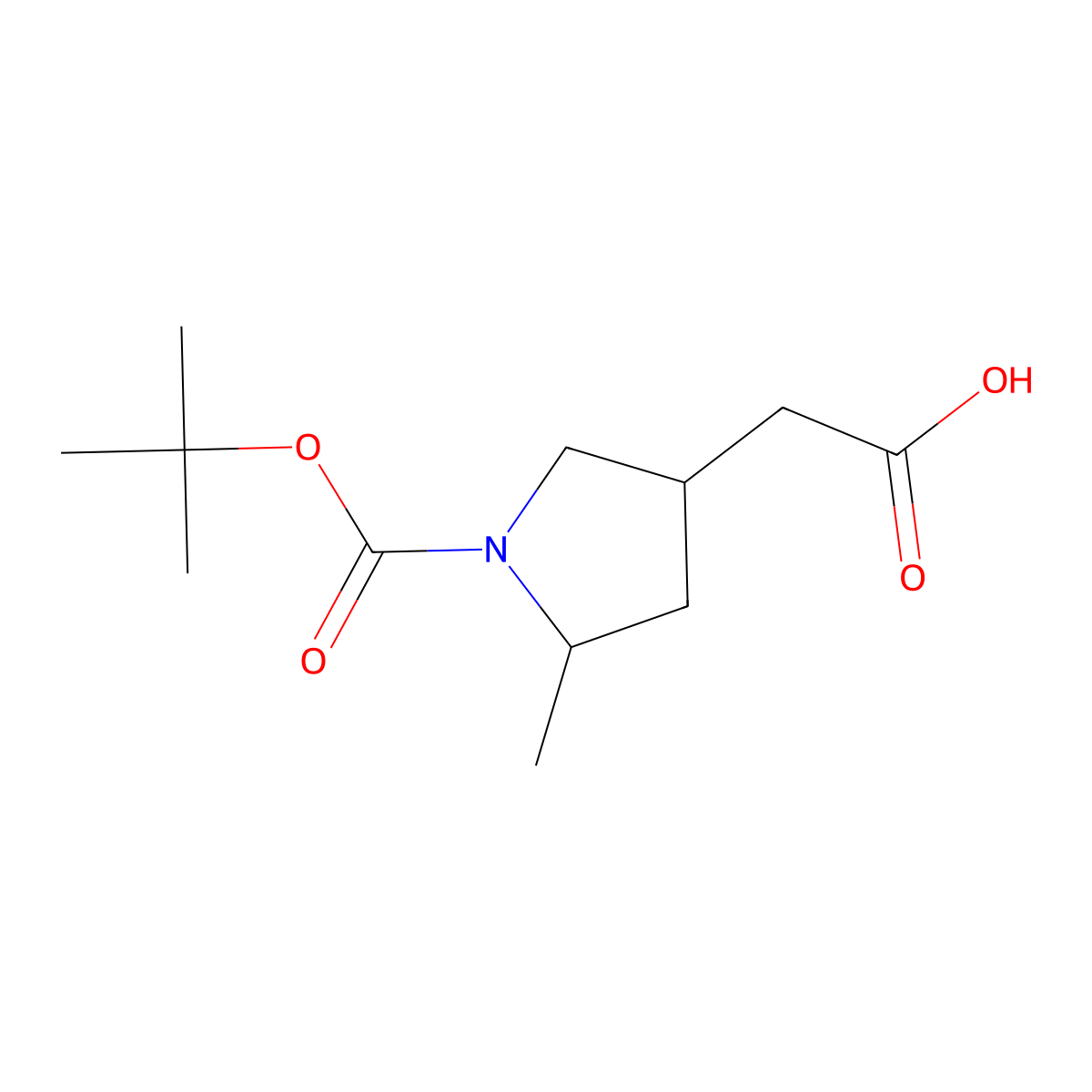 2-{1-[(Tert-butoxy)carbonyl]-5-methylpyrrolidin-3-yl}acetic acid molecular structure, CAS 1780344-75-3