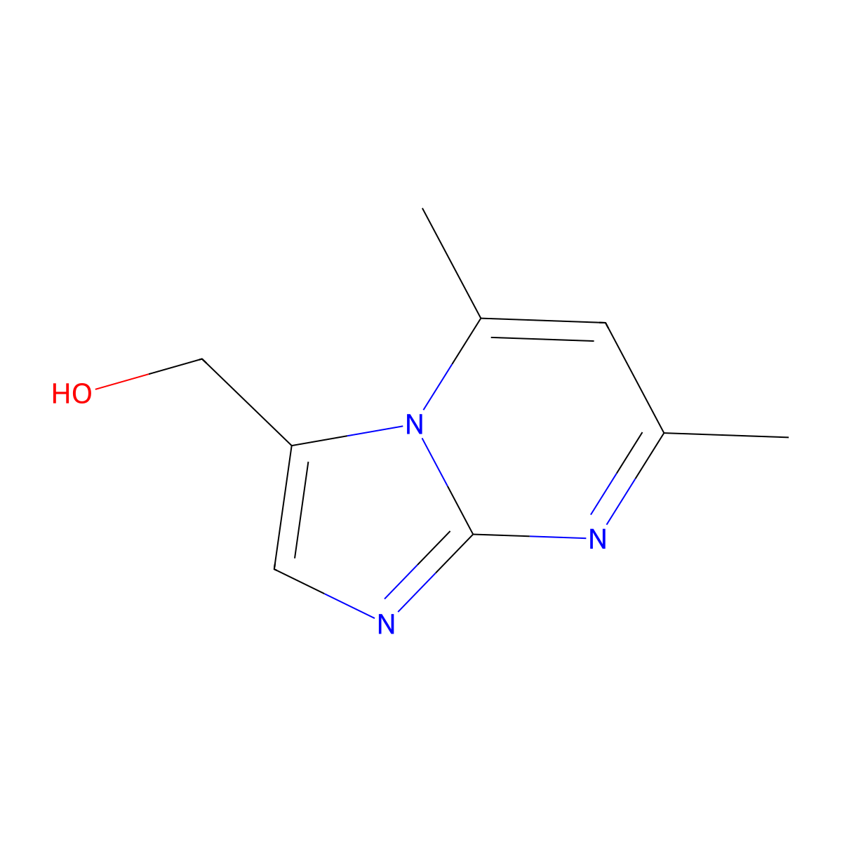 {5,7-Dimethylimidazo[1,2-a]pyrimidin-3-yl}methanol molecular structure, CAS 1780345-37-0