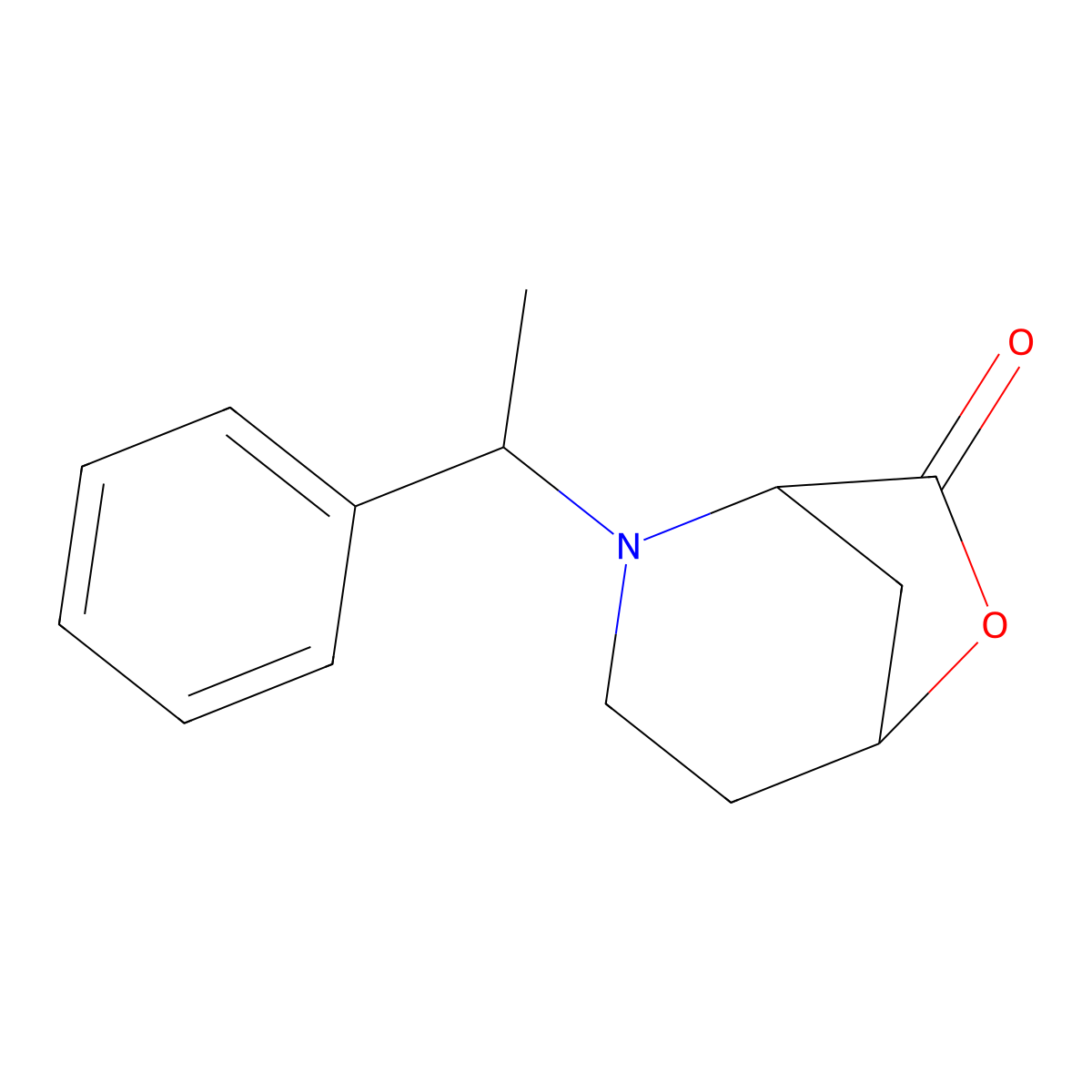 (1S,5R)-2-[(1R)-1-phenylethyl]-6-oxa-2-azabicyclo[3.2.1]octan-7-one molecular structure, CAS 178035-47-7