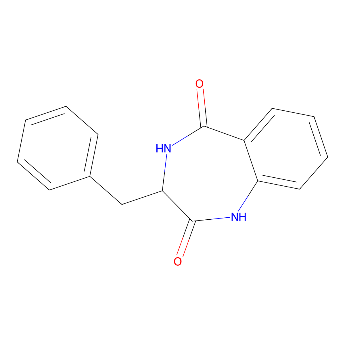 (3R)-3-benzyl-3,4-dihydro-1H-1,4-benzodiazepine-2,5-dione molecular structure, CAS 178035-55-7