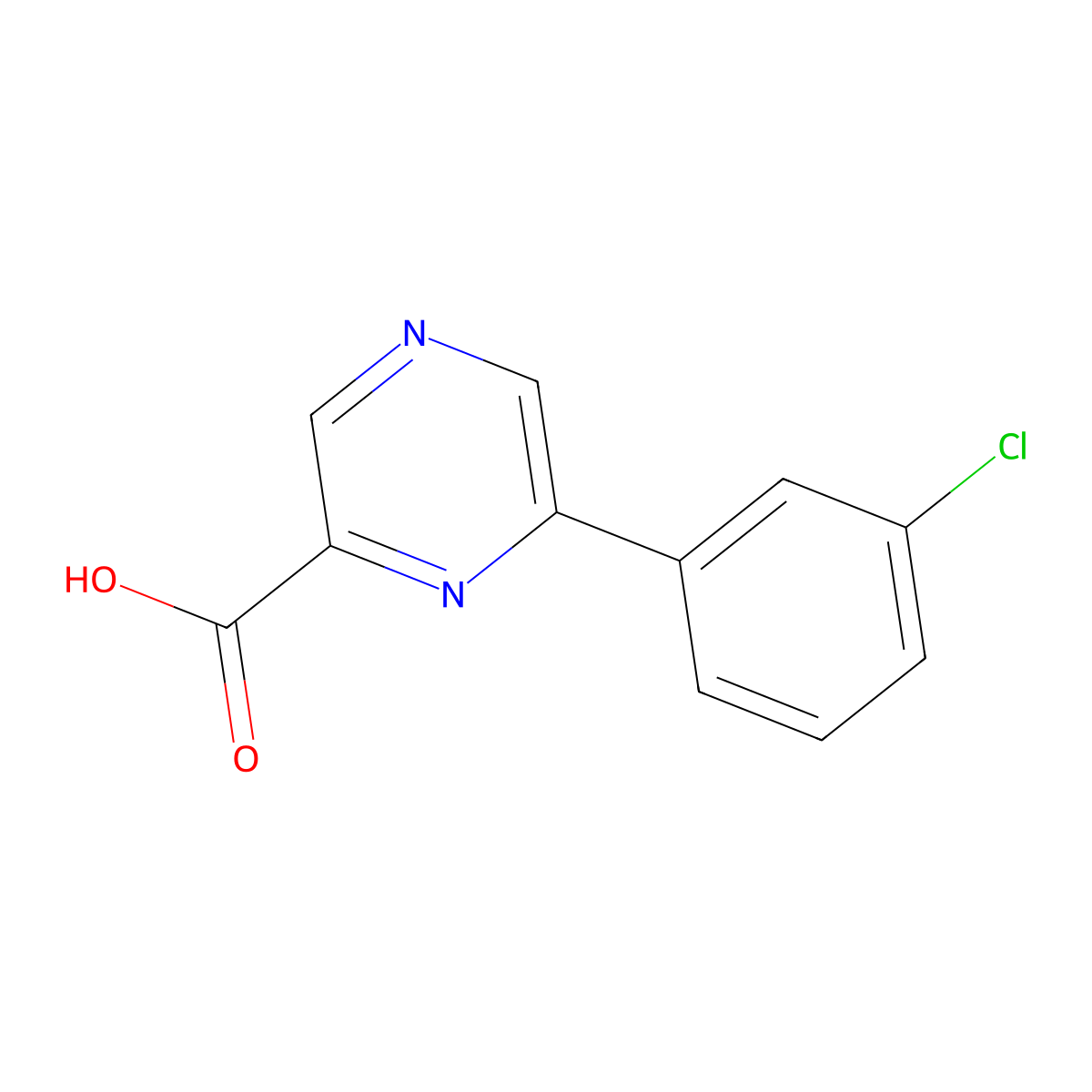 6-(3-Chlorophenyl)pyrazine-2-carboxylic acid molecular structure, CAS 1780350-69-7