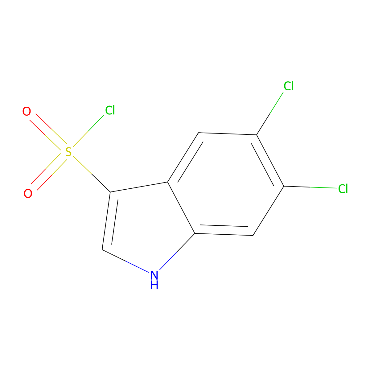 5,6-dichloro-1H-indole-3-sulfonyl chloride molecular structure, CAS 1780367-17-0