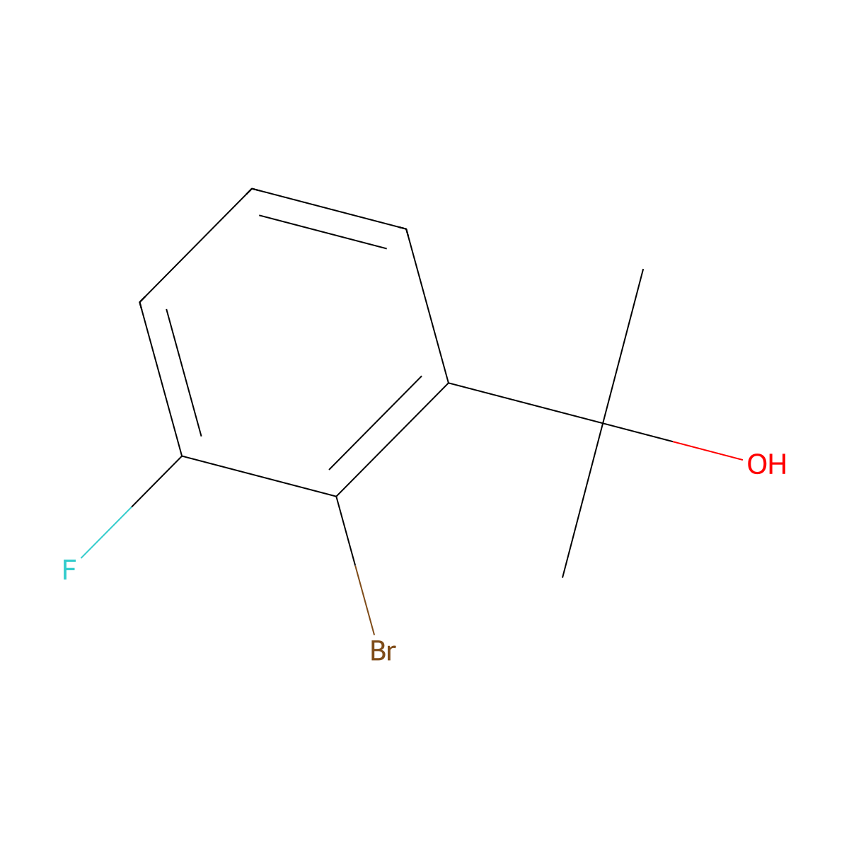 2-(2-Bromo-3-fluorophenyl)propan-2-ol molecular structure, CAS 1780372-29-3