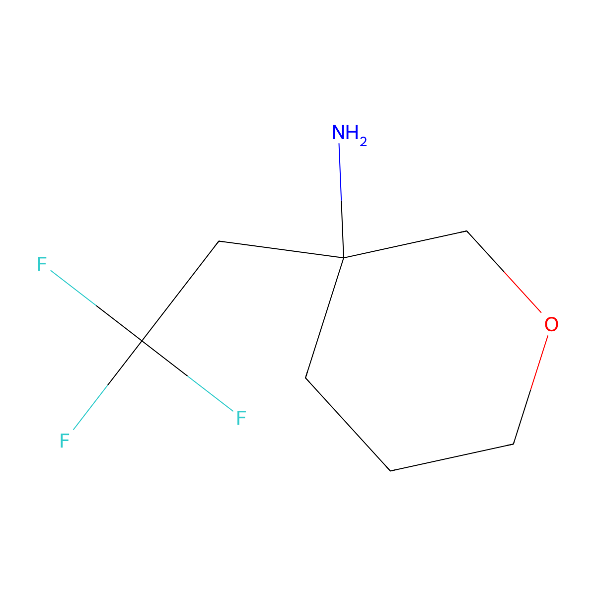 3-(2,2,2-Trifluoroethyl)oxan-3-amine molecular structure, CAS 1780384-57-7