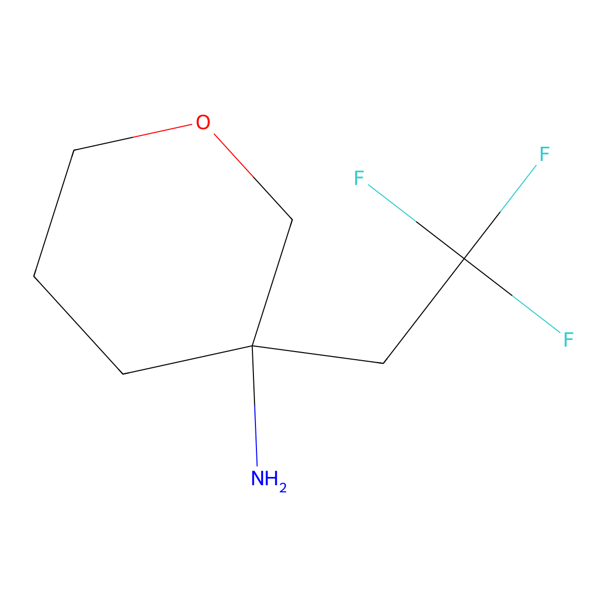 3-(2,2,2-Trifluoroethyl)oxan-3-amine molecular structure, CAS 1780384-57-7