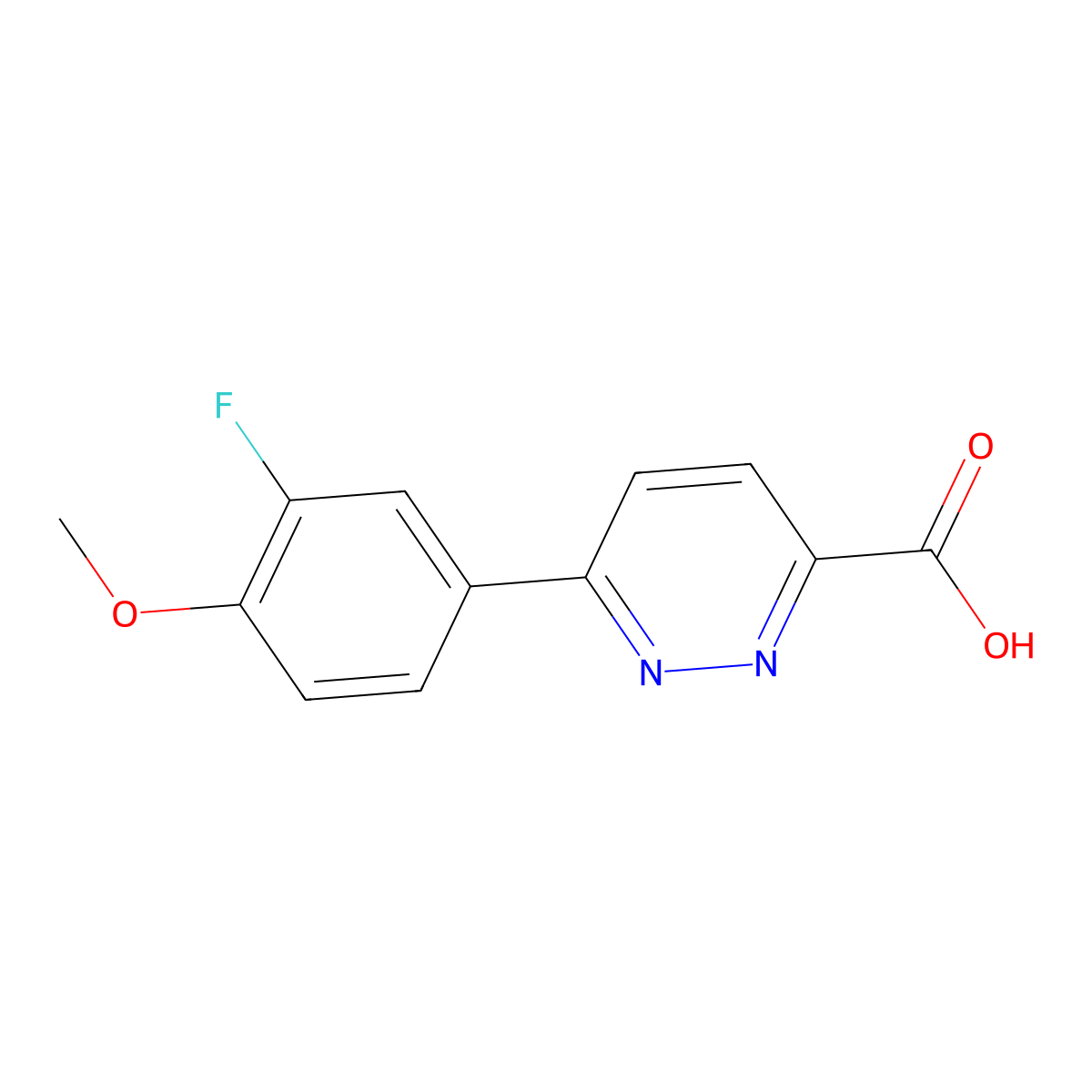 6-(3-Fluoro-4-methoxyphenyl)pyridazine-3-carboxylic acid molecular structure, CAS 1780390-52-4