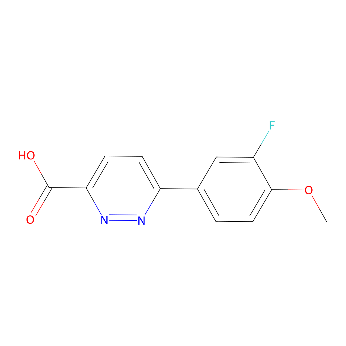 6-(3-Fluoro-4-methoxyphenyl)pyridazine-3-carboxylic acid molecular structure, CAS 1780390-52-4