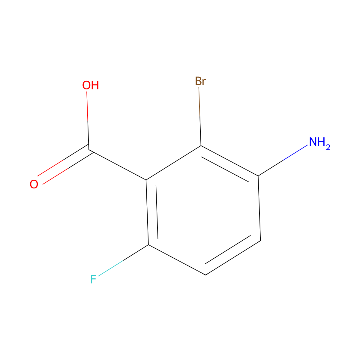 3-Amino-2-bromo-6-fluorobenzoic acid molecular structure, CAS 1780392-45-1