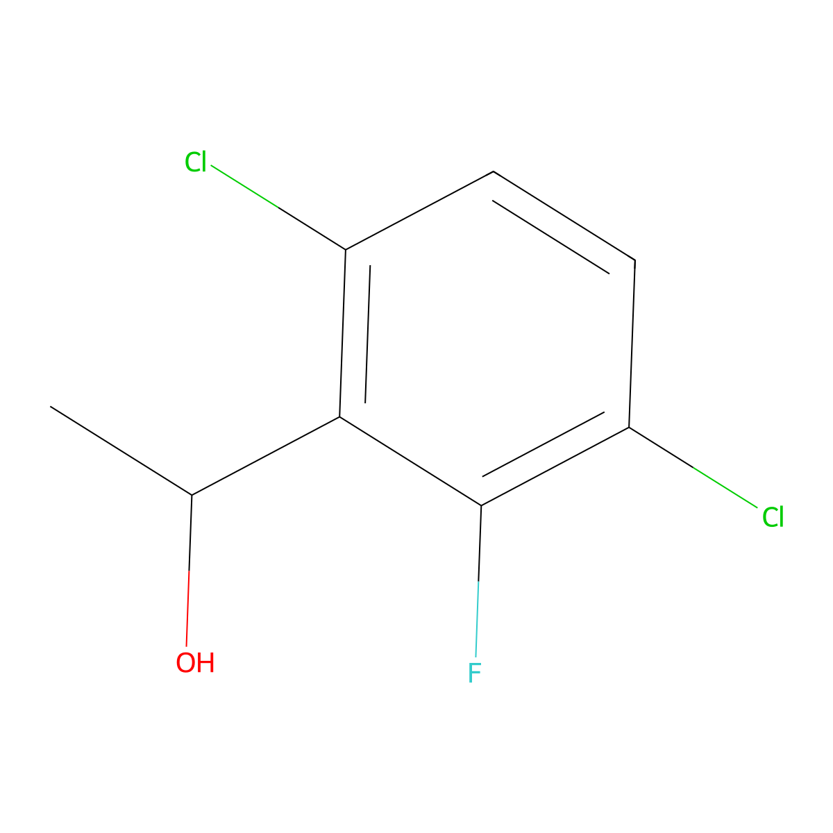 3,6-Dichloro-2-fluoro-alpha-methylbenZenemethanol molecular structure, CAS 1780393-42-1