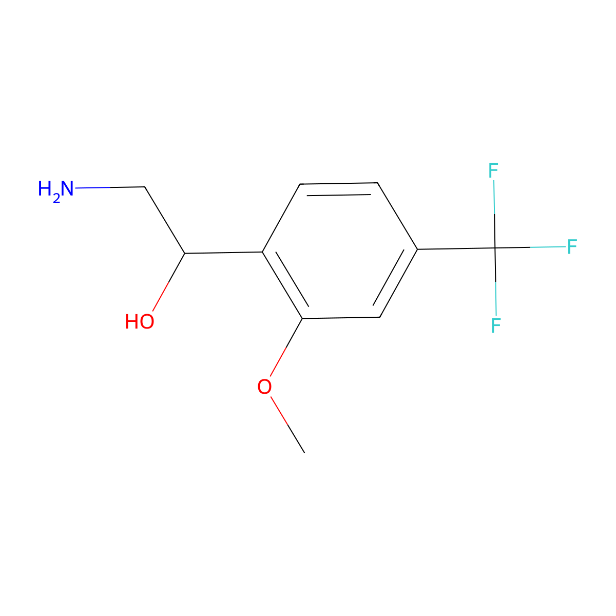 2-Amino-1-[2-methoxy-4-(trifluoromethyl)phenyl]ethan-1-ol molecular structure, CAS 1780394-06-0