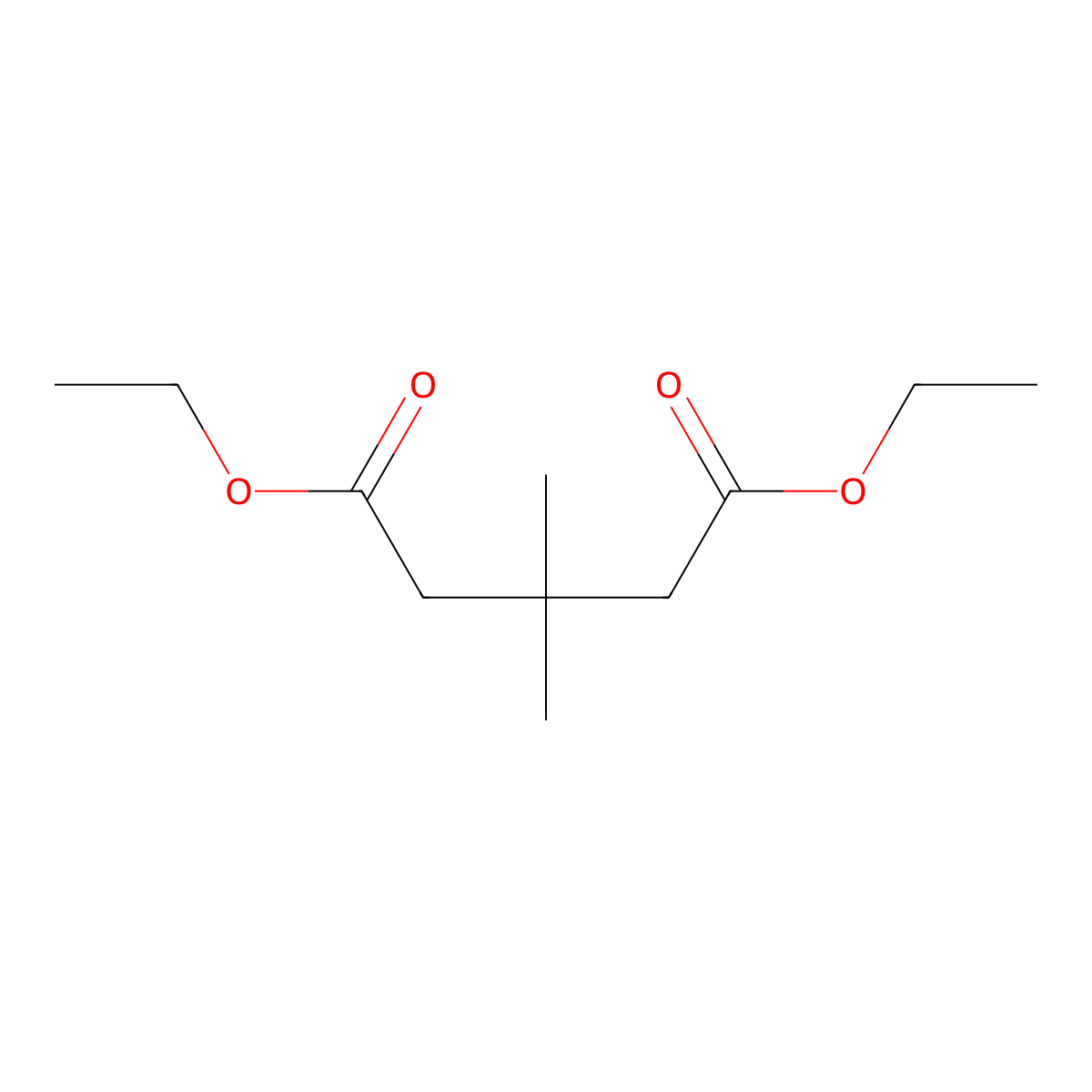 Pentanedioic acid, 3,3-dimethyl-, 1,5-diethyl ester molecular structure, CAS 17804-59-0