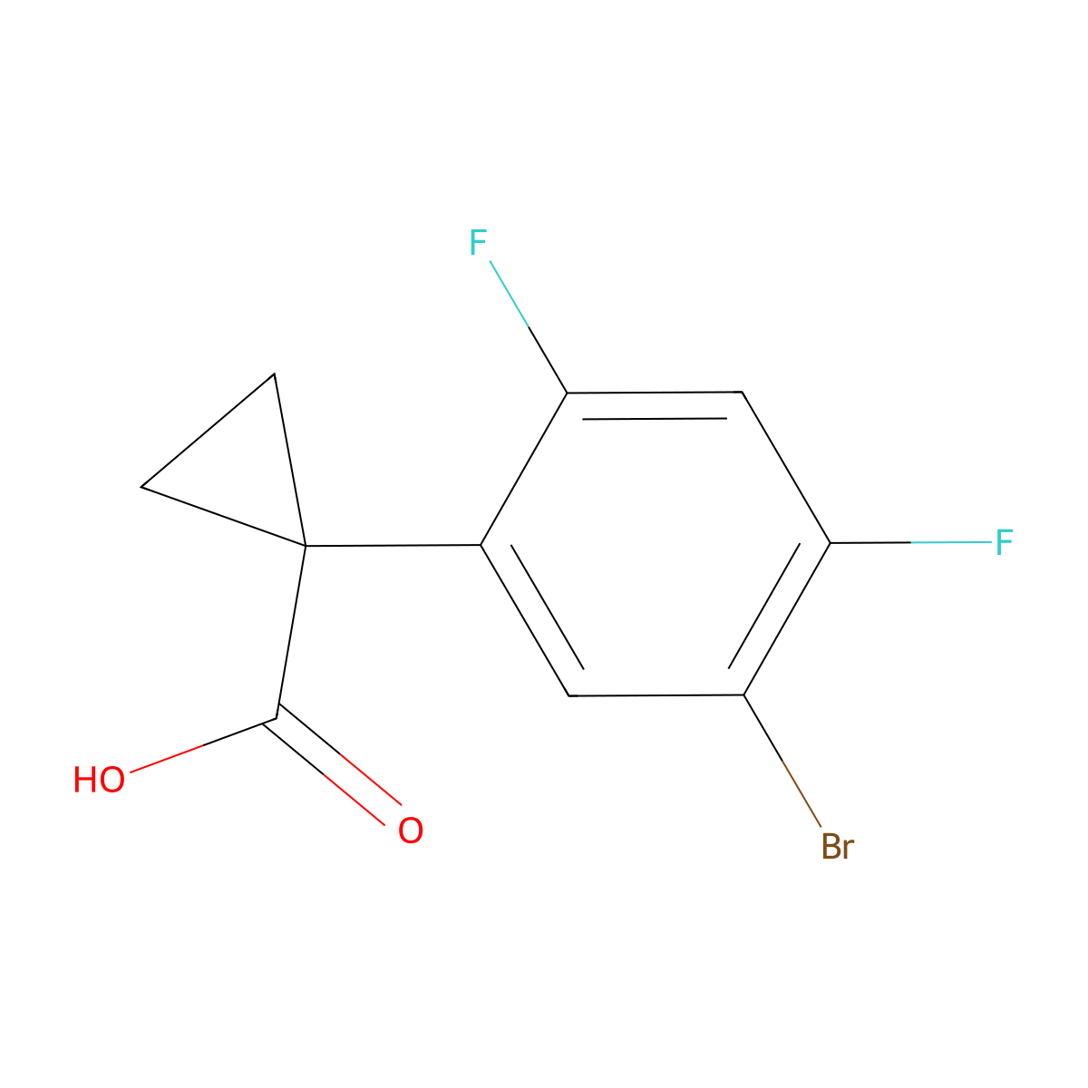 1-(5-Bromo-2,4-difluorophenyl)cyclopropane-1-carboxylic acid molecular structure, CAS 1780404-34-3