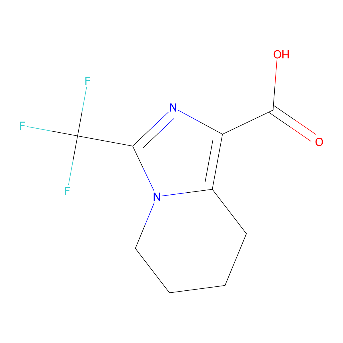3-(trifluoromethyl)-5H,6H,7H,8H-imidazo(1,5-a)pyridine-1-carboxylic acid molecular structure, CAS 1780407-08-0