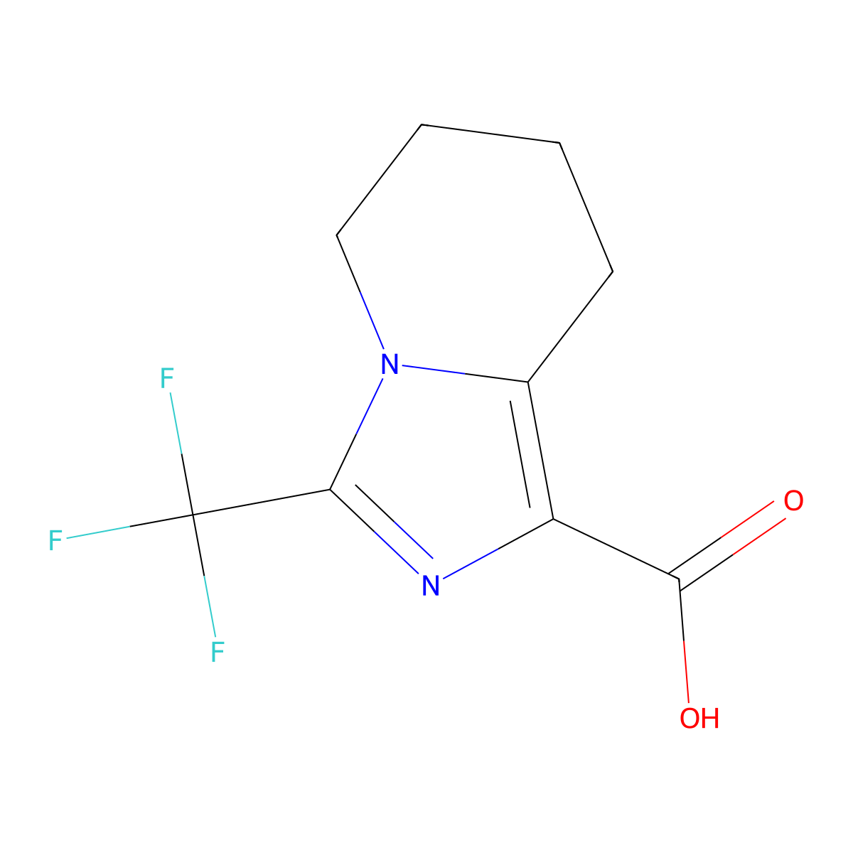 3-(trifluoromethyl)-5H,6H,7H,8H-imidazo(1,5-a)pyridine-1-carboxylic acid molecular structure, CAS 1780407-08-0