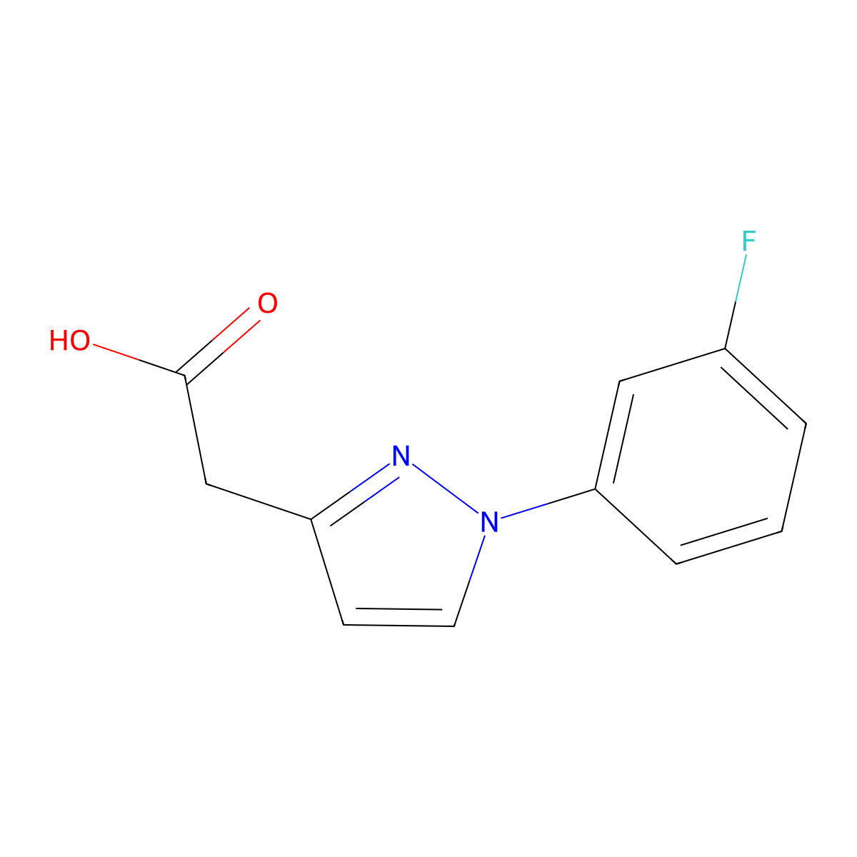 2-[1-(3-fluorophenyl)-1H-pyrazol-3-yl]aceticacid molecular structure, CAS 1780409-96-2