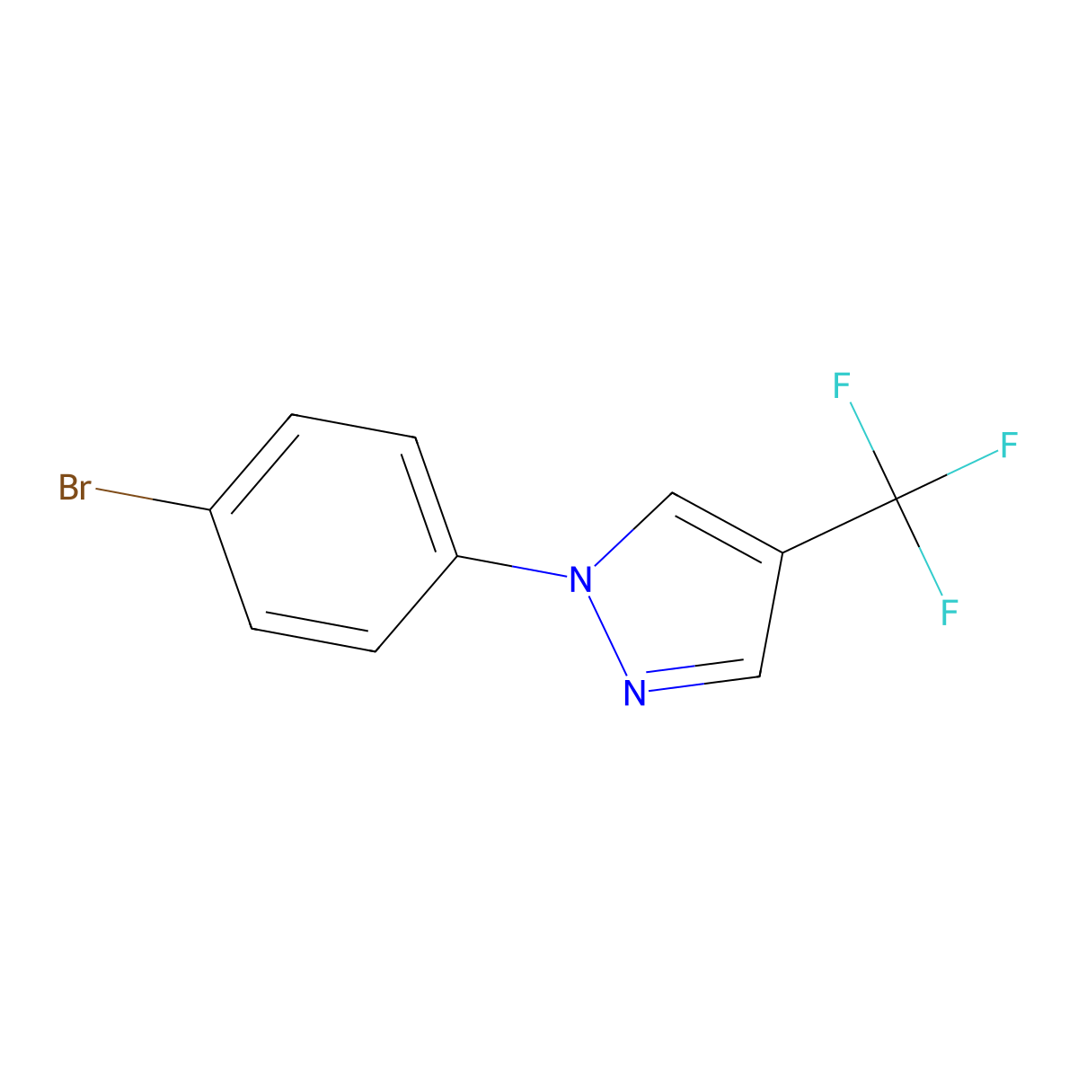 1-(4-bromophenyl)-4-(trifluoromethyl)-1H-pyrazole molecular structure, CAS 1780422-39-0