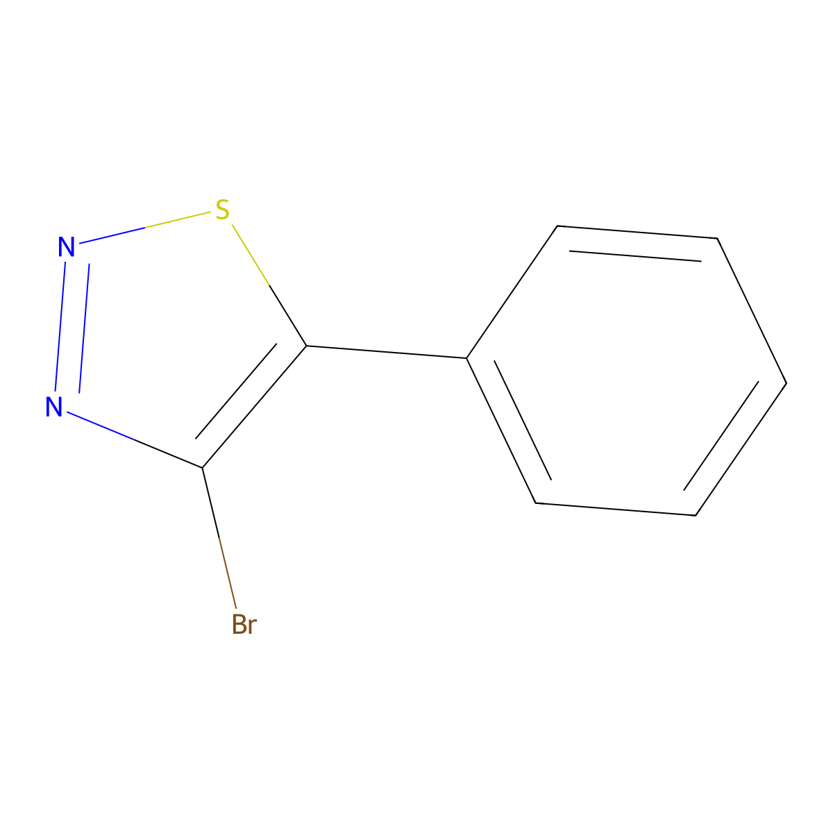 4-Bromo-5-phenyl-1,2,3-thiadiazole molecular structure, CAS 1780423-34-8