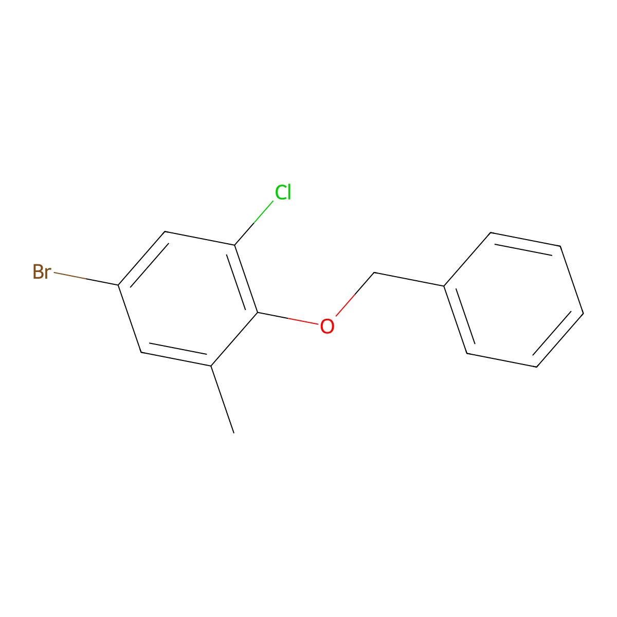 4-Bromo-6-chloro-2-methyl-1-benzyloxybenzene molecular structure, CAS 178043-38-4