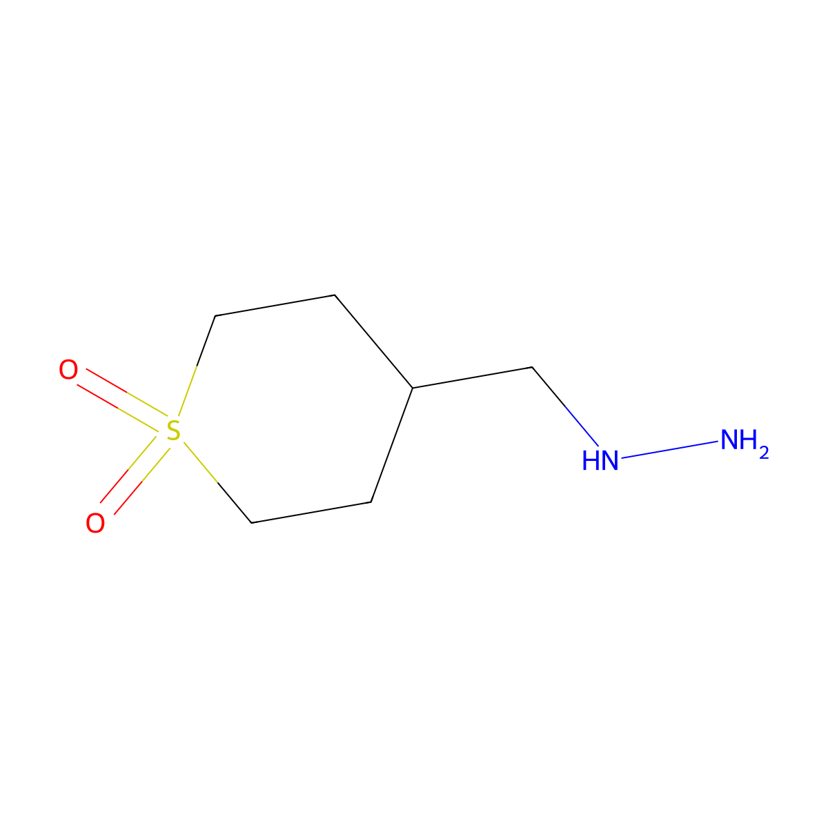 4-(Hydrazinylmethyl)-1lambda6-thiane-1,1-dione molecular structure, CAS 1780432-72-5