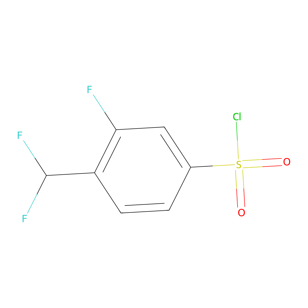 4-(Difluoromethyl)-3-fluorobenzene-1-sulfonyl chloride molecular structure, CAS 1780433-75-1
