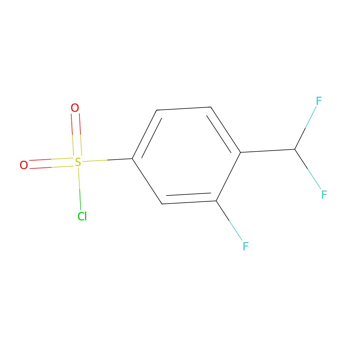 4-(Difluoromethyl)-3-fluorobenzene-1-sulfonyl chloride molecular structure, CAS 1780433-75-1